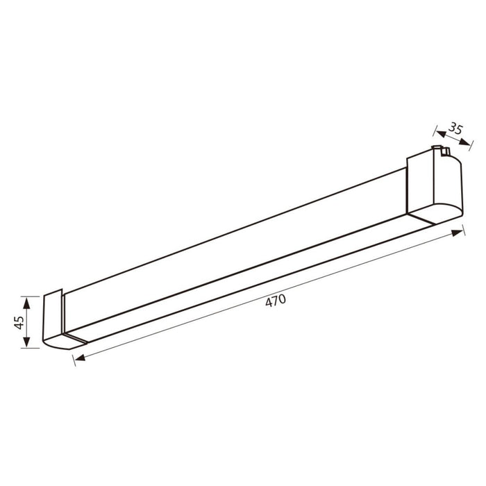 LED LINEAR FIXTURE 30W 3CCT 2000LM FOR RAIL MOUNTING BLACK VIVALUX DRAX
