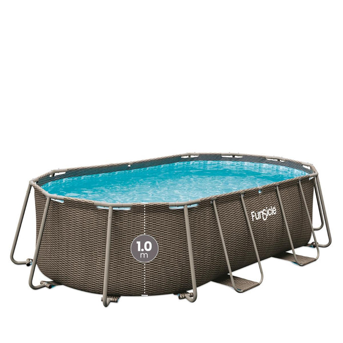 SWIMMING POOL 4.24X 2.5X 1 M METAL FRAME OVAL