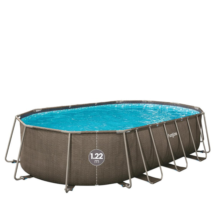 SWIMMING POOL 6.1X3.66X1.22M METAL FRAME OVAL