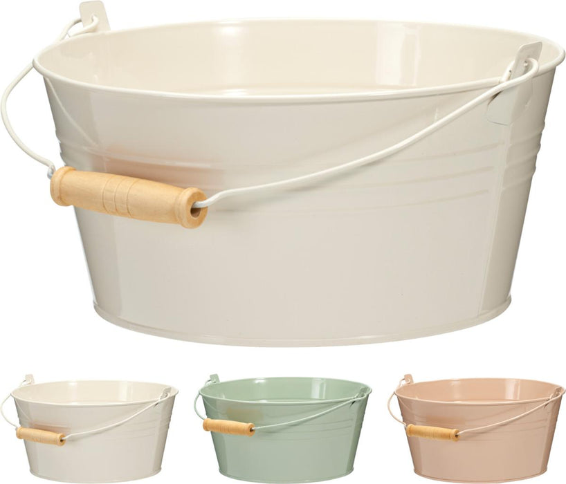 FLOWER POT 21X10CM METAL DIFFERENT COLORS