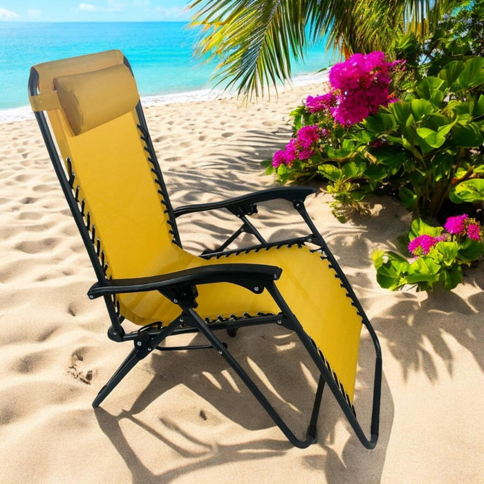 ZERO GRAVITY FOLDING CHAIR YELLOW HOME B