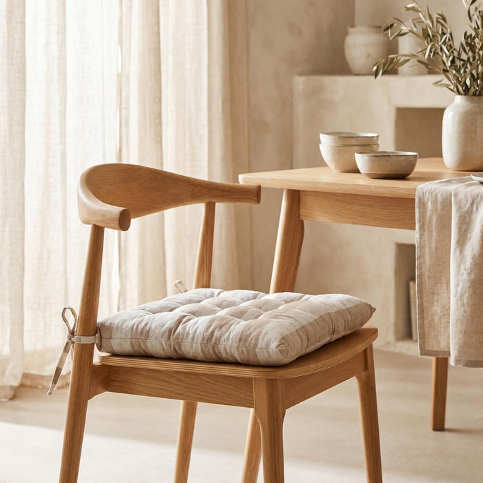 CHAIR CUSHION 40X40 STRIPES BEIGE