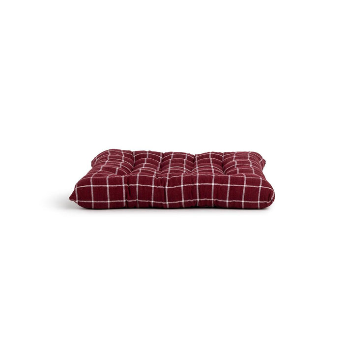 CHAIR CUSHION 40X40 CHECKED BURGUNDY