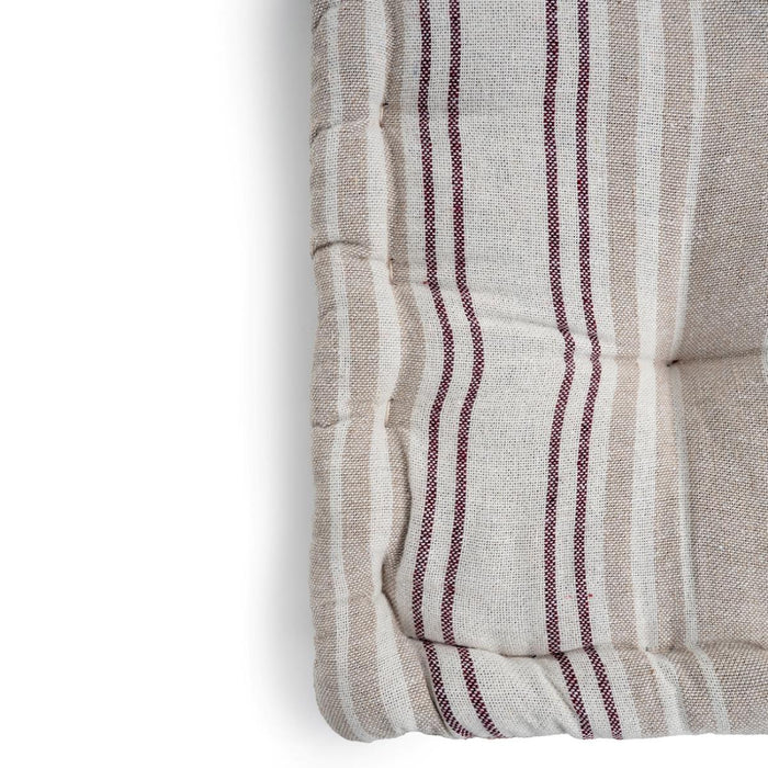 FLOOR CUSHION 40X40X8 BURGUNDY STRIPED