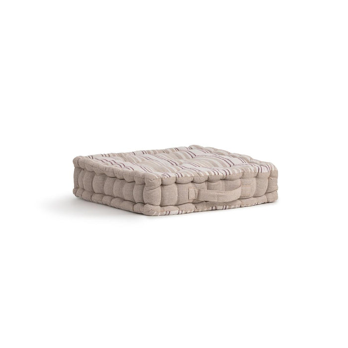 FLOOR CUSHION 40X40X8 BURGUNDY STRIPED