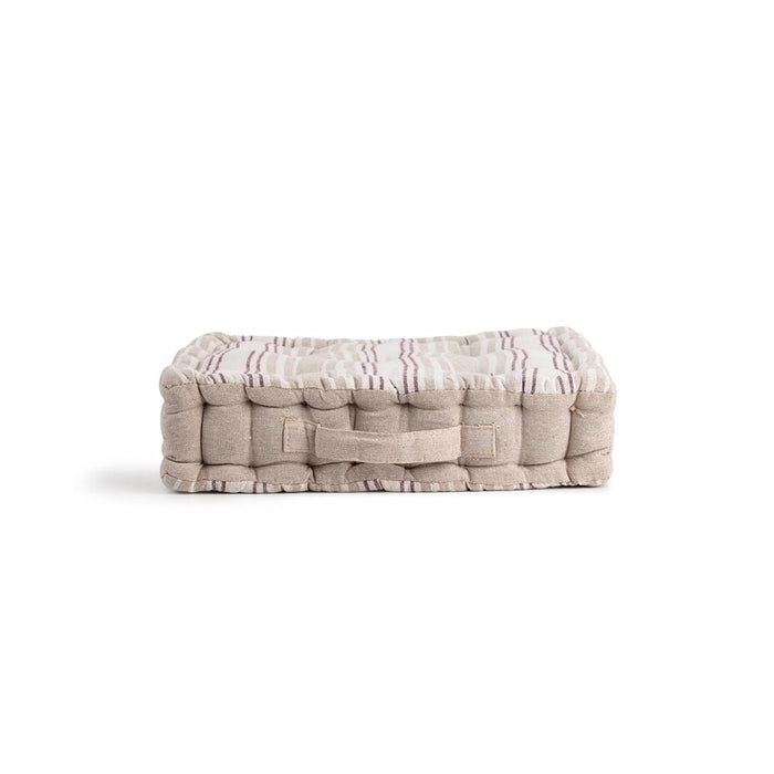 FLOOR CUSHION 40X40X8 BURGUNDY STRIPED