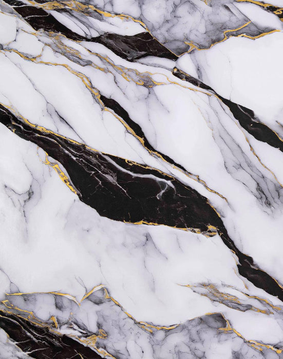 FOIL W.90CM MARBLE BLACK/GOLD