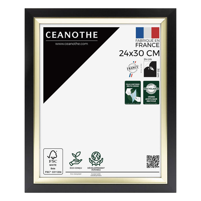 FRAME 24X30 ACTUAL BLACK GOLD