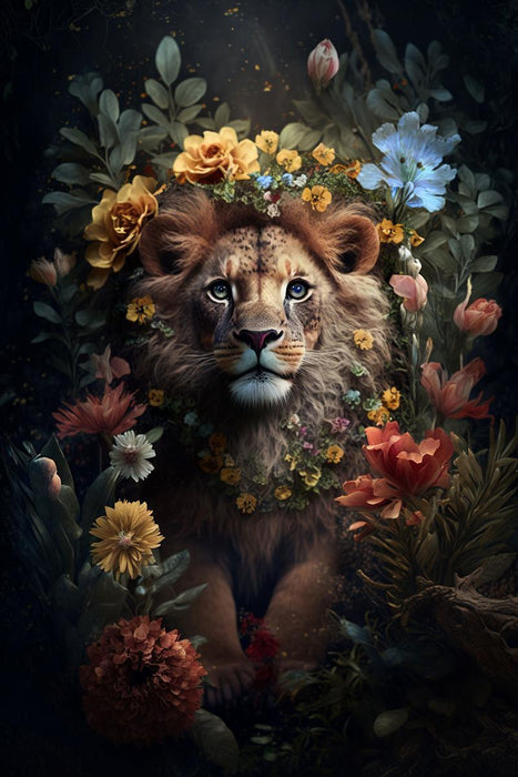 PAINTING 65X97 CM LION