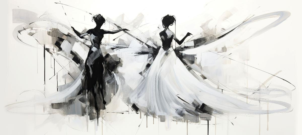 PAINTING 65X145 CM DANCERS
