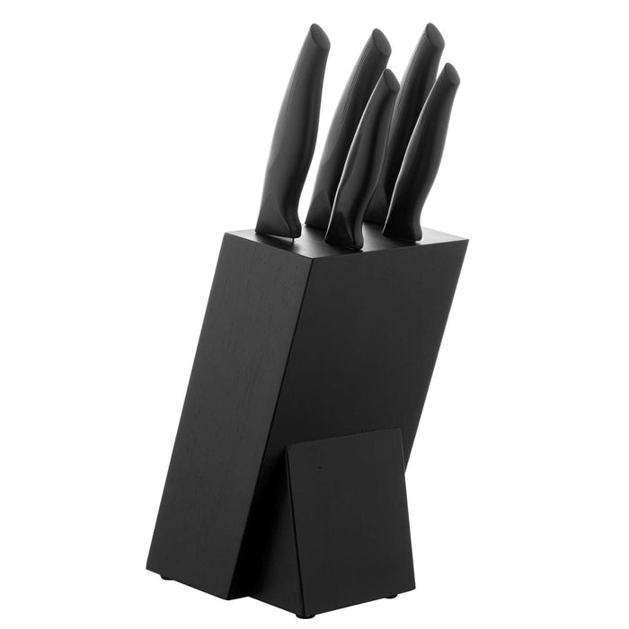 ALLIO BLACK FLORINA KNIFE SET WITH SHARPENER