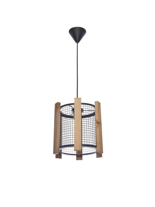 PENDANT TIMBER 1XE27 F230 METAL WOOD