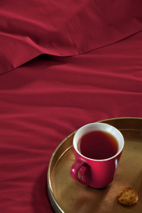 FITTED SHEET 180/200 ELYSEE RED