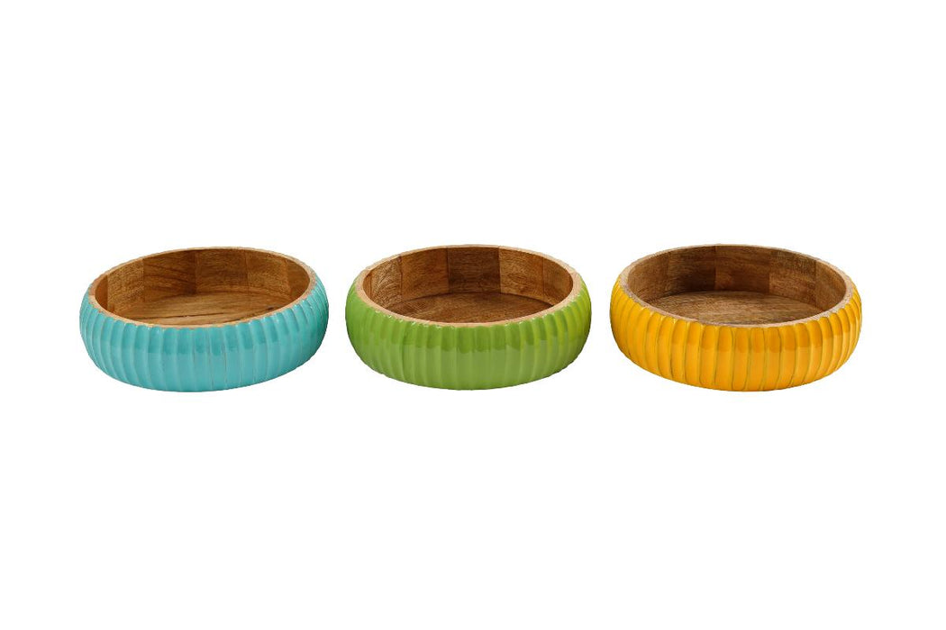 BOWL 25X7.6 CM PALM TREES RELIEF