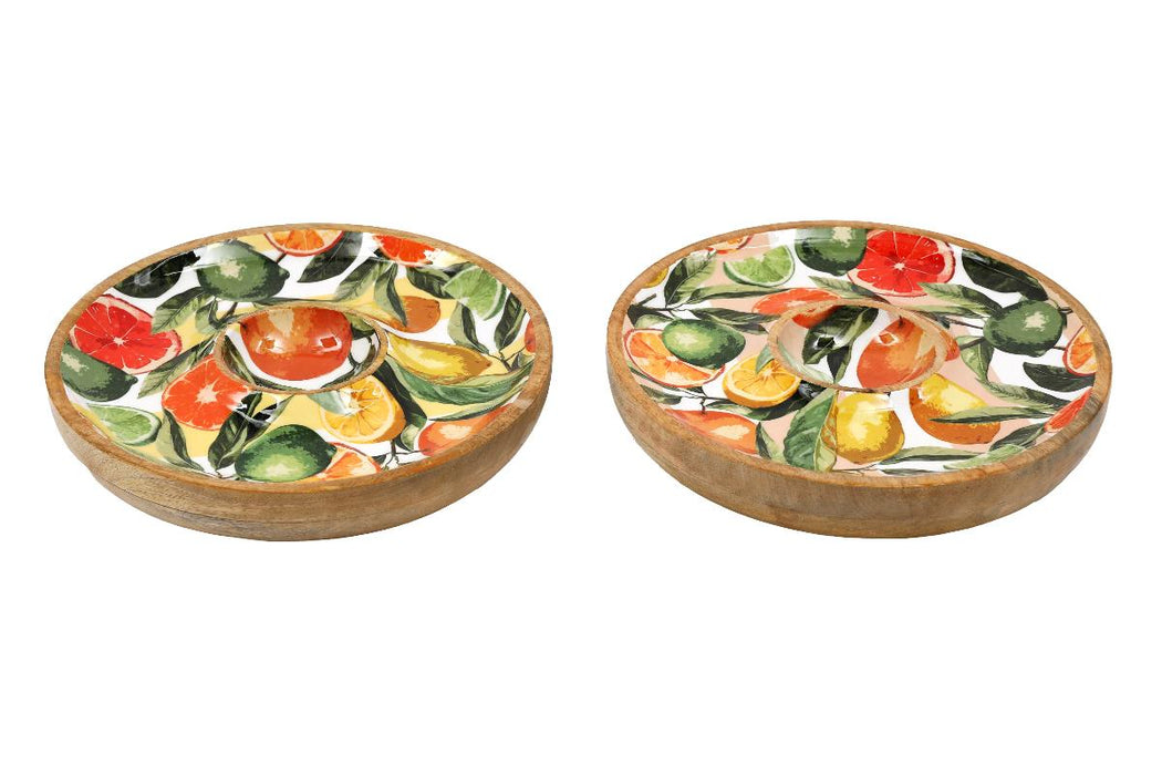 PLATE 30 CM ENAMELLED CITRUS