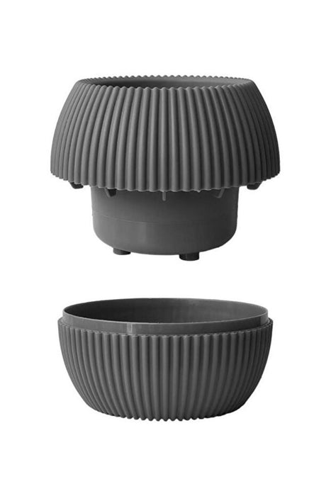 FLOWER POT CORAL PVC D9 CM ANTHRACITE