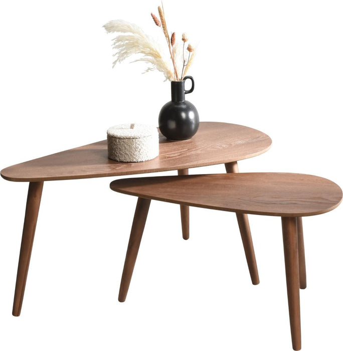 SIDE TABLE 2 PIECES WALNUT
