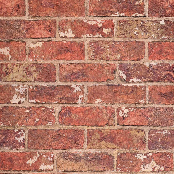 WALLPAPER DUPLEX BRICK RED