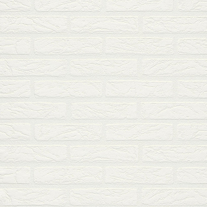 WALLPAPER VINYL WHITE BRICK WHITE