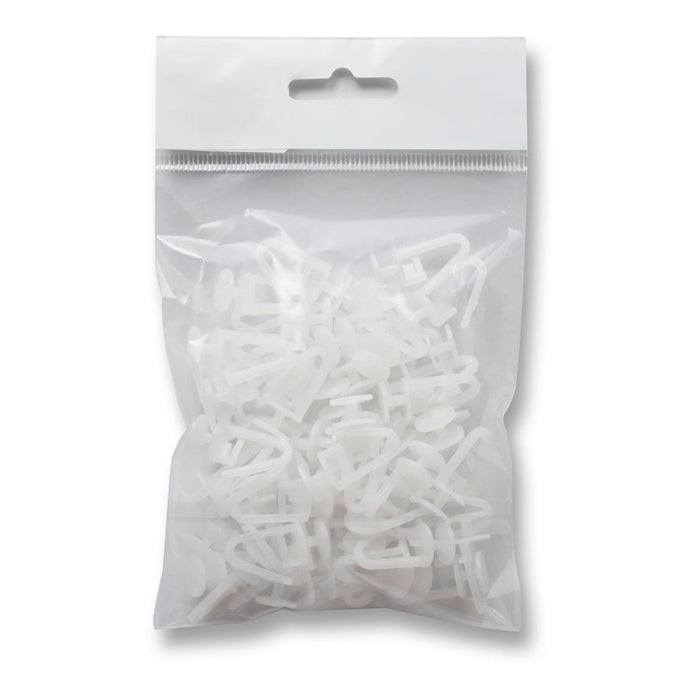 ACCESSORY HOOKS 2-CHANNEL 50 PCS. WHITE