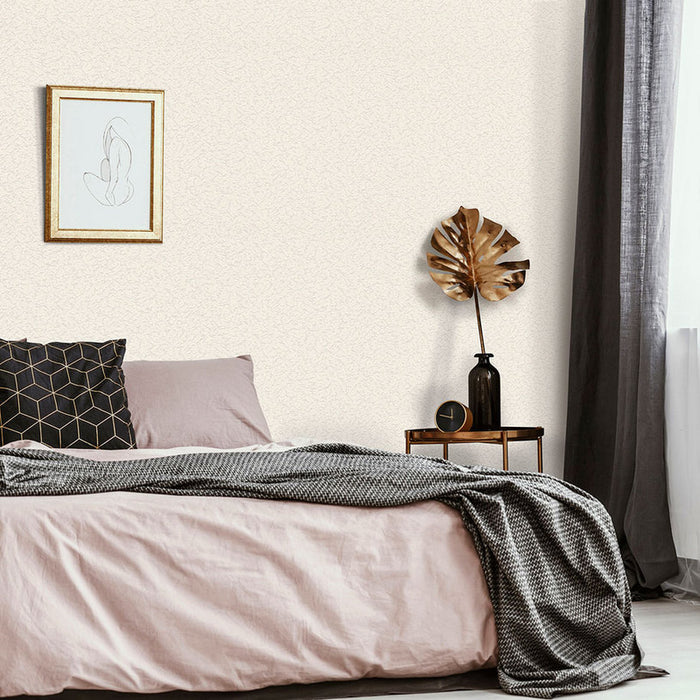 WALLPAPER VINYL PLASTER CREAM BROCADE