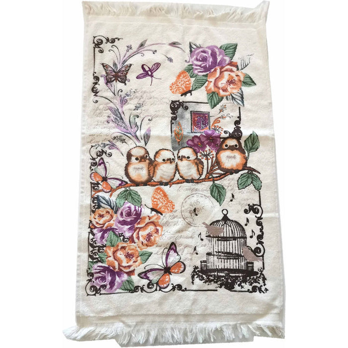 KITCHEN TOWEL 40X60 CM. FRINGED AND PRINTED