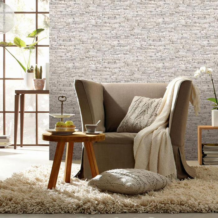 WALLPAPER DUPLEX STONE TAUPE
