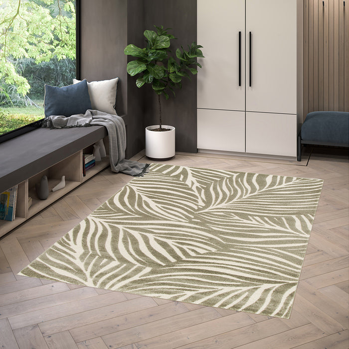BRERA CARPET 80X150 CM GRAY-GREEN LEAVES