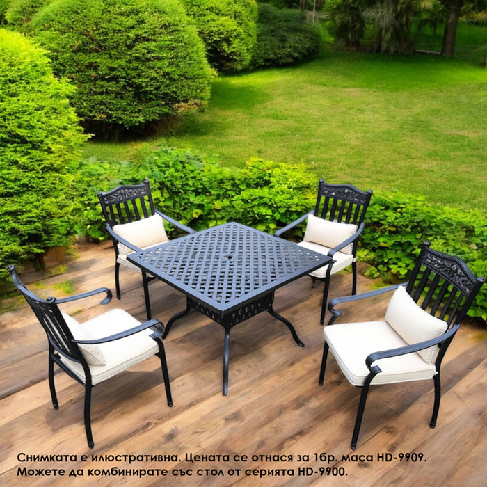 GARDEN TABLE 100X100X73.5CM ALUMINUM HD- 9909