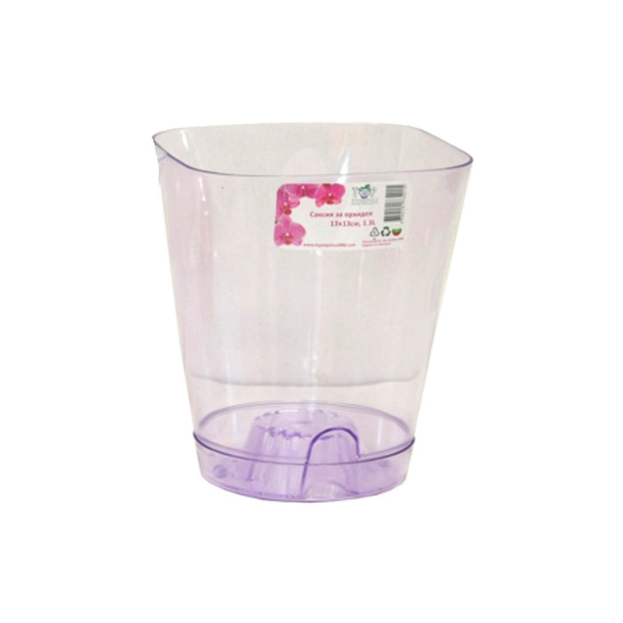 PLASTIC POT 13X13CM FOR ORCHID