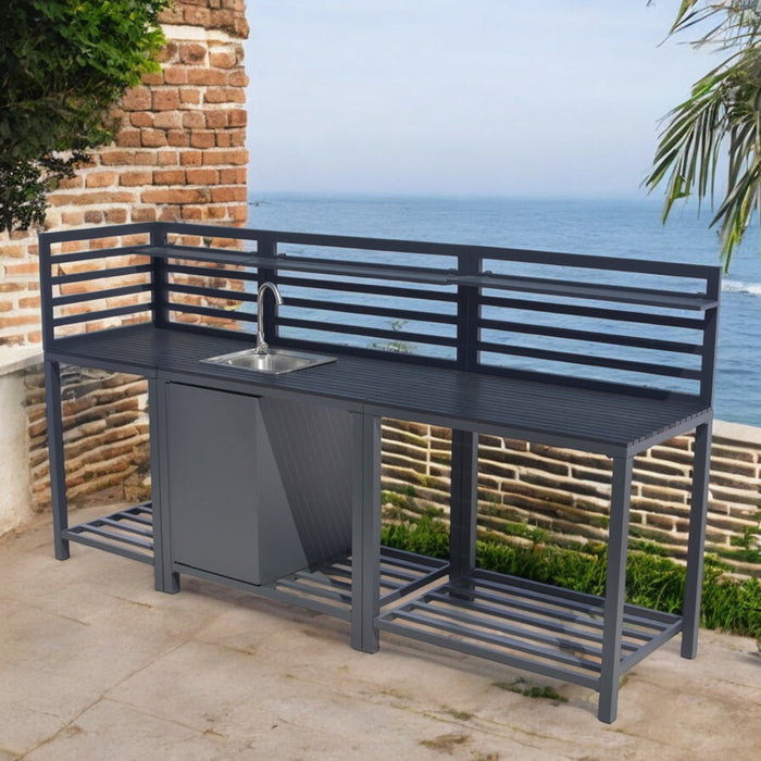 OUTDOOR KITCHEN MODULE WITH SINK AND CABINET HD-10737