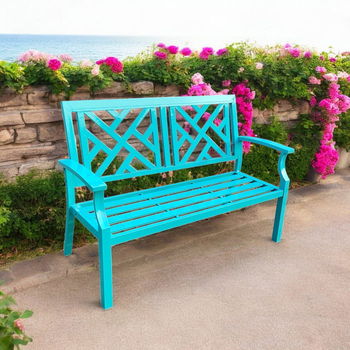 GARDEN BENCH AZZURRO 126.5X56X86CM HD-10835