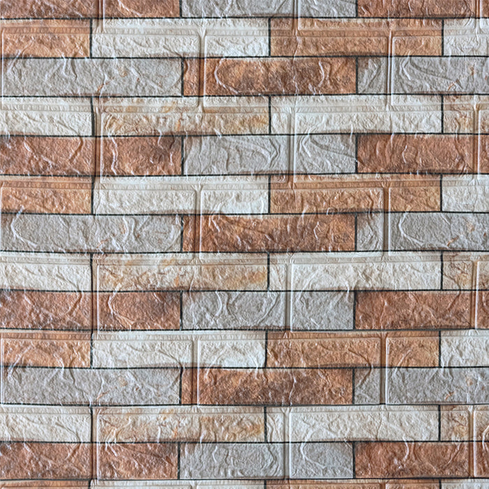 SELF-ADHESIVE PVC PANEL 70X77X0.3 CM BROWN BRICKS
