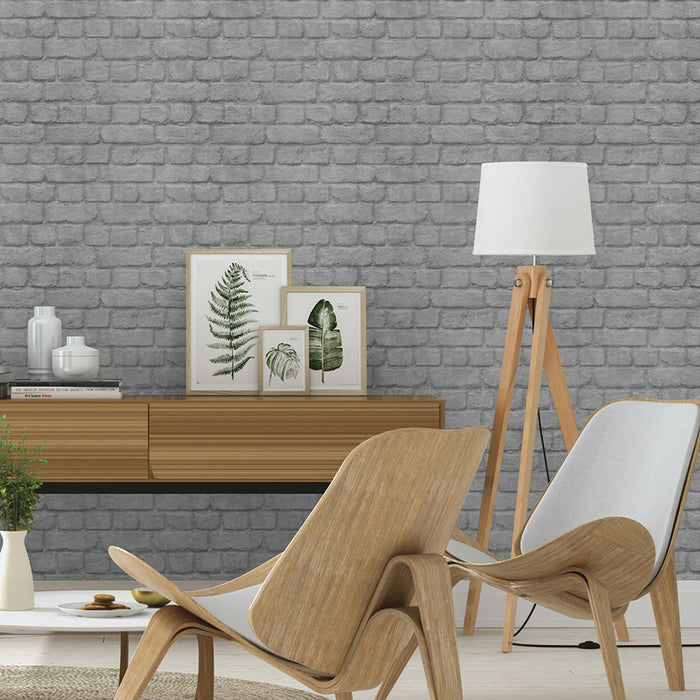 WALLPAPER DUPLEX BESTSELLER 5 BRICKS GREY