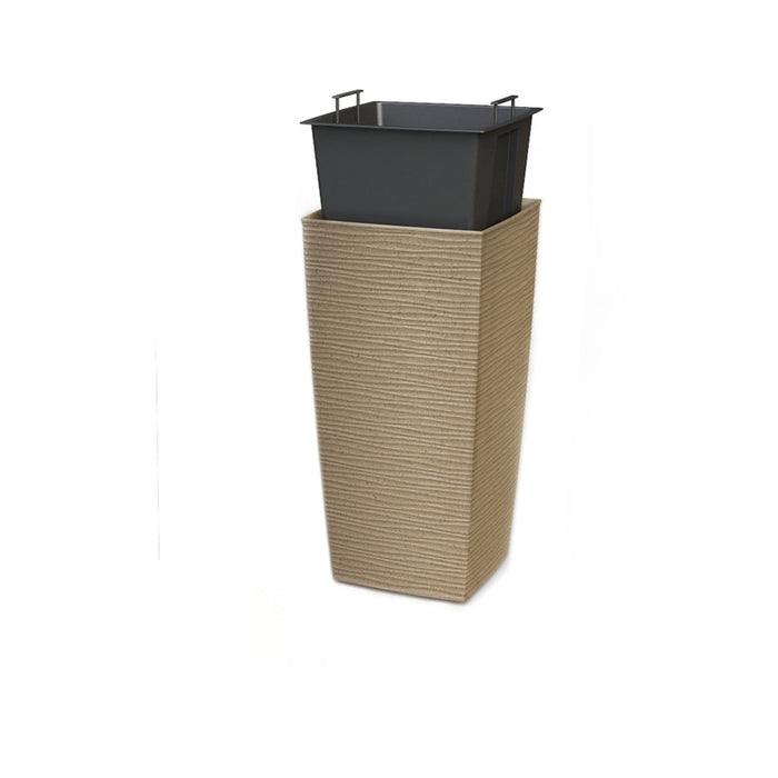 PLASTIC FLOWER POT 25X25X46.5C MELROSE WOODY
