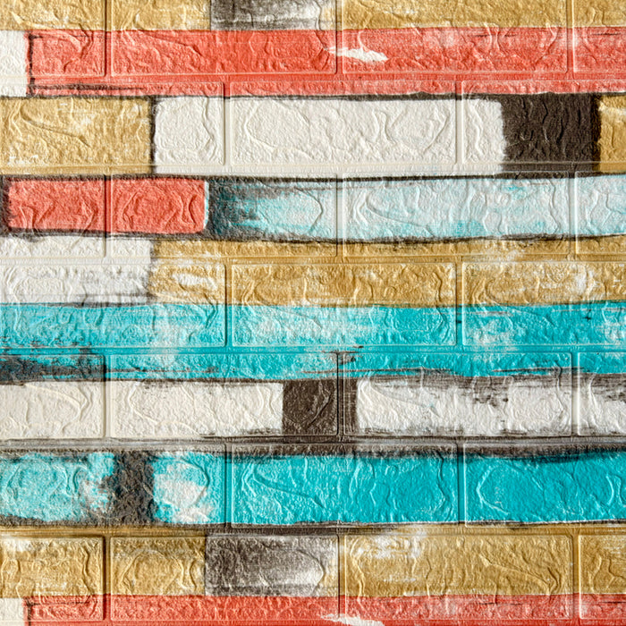 SELF-ADHESIVE PVC PANEL 77X70 CM COLORED BRICKS