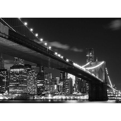 PHOTO WALLPAPER STANDARD 360X254 CM. 4 H. BROOKLYN BRIDGE B/W