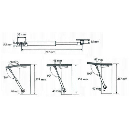 SHOCK ABSORBER FOR LIFTING DOOR 60N 2 PCS
