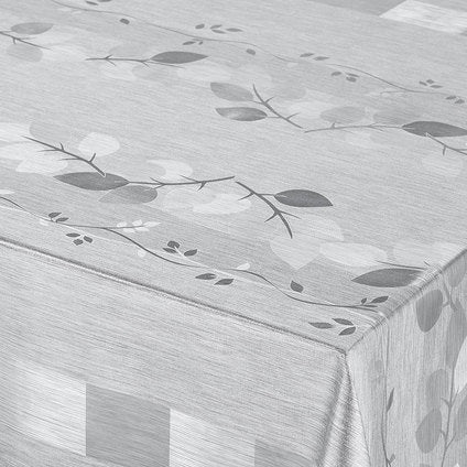 MUSHAMA METALLIC 140 CM/L.M. SILVER FLOWERS