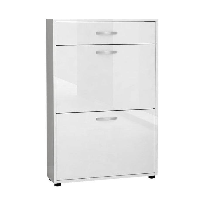 SHOE CABINET 2 DOORS WHITE GLOSS