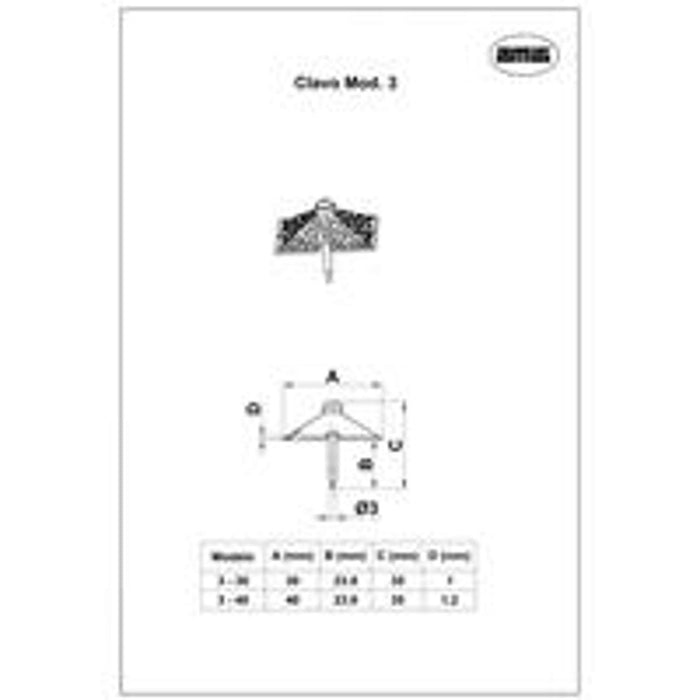 NAIL 40MM 4PCS. M3 PYRAMID