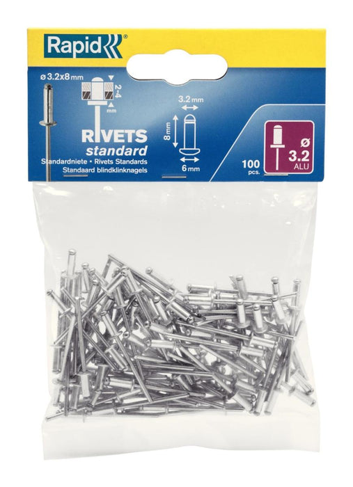 POP RIVETS 3.2X8MM STANDARD