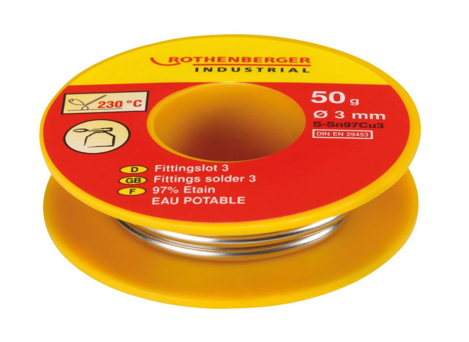 FITTING SOLDER L-SN 3MM DIN 1707 50 GR