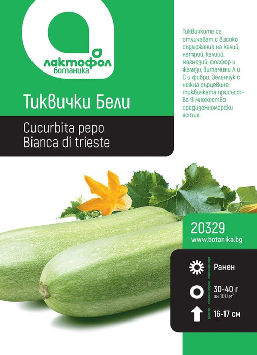 ZUCCHINI SEEDS WHITE BOTANICAL