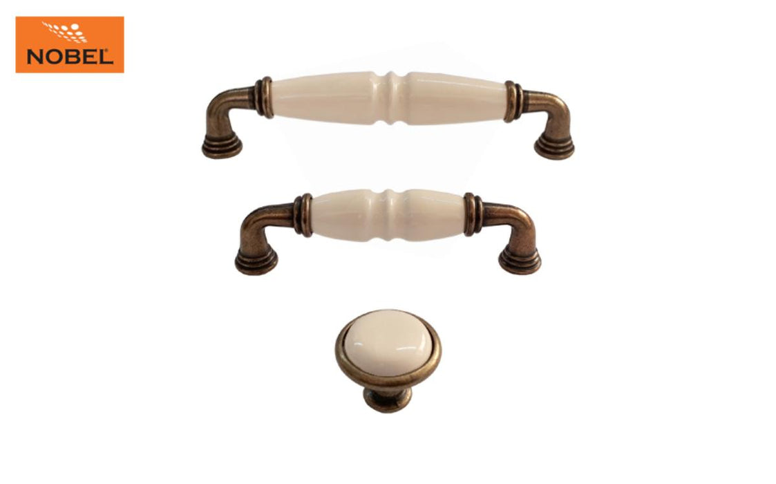 FURNITURE HANDLE 128MM GOLD ANTIQUE AMBER