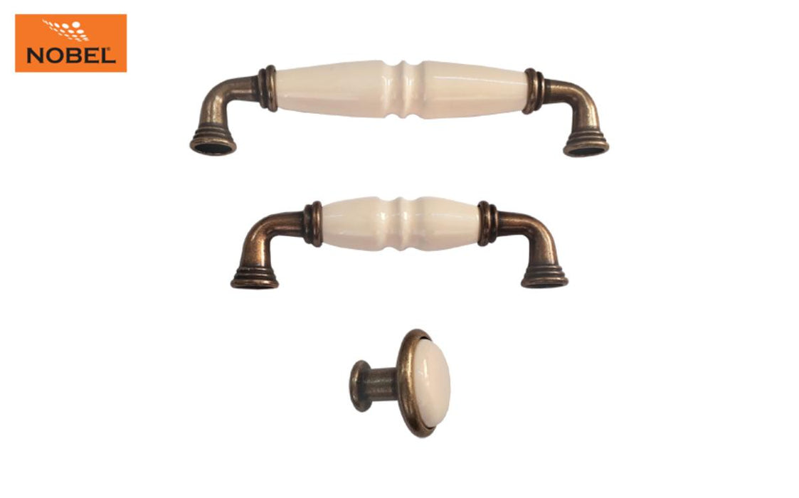 FURNITURE HANDLE 128MM GOLD ANTIQUE AMBER