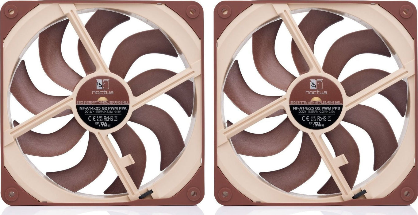Noctua 140mm NF-A14x25 G2 PWM Sx2 PP - dual fan set