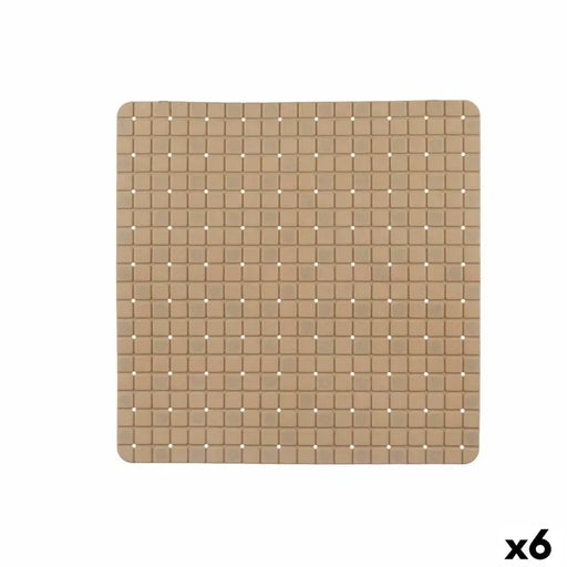 Non-slip Shower Mat Berilo Beige PVC 50,3 x 50,3 x 0,7 cm Frames (6 Units) - Баня<<<Дом Градина<<<BigBuy&&&Завеси и