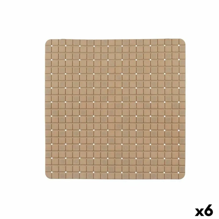 Non-slip Shower Mat Berilo Beige PVC 50,3 x 50,3 x 0,7 cm Frames (6 Units) - Баня<<<Дом Градина<<<BigBuy&&&Завеси и