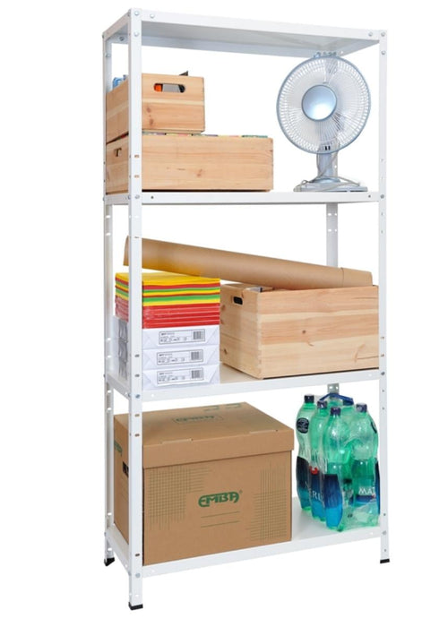 METAL RACK 150X75X30CM 4X80KG WHITE